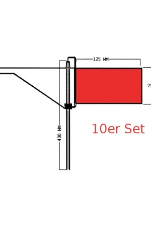 Spedizione Espresso Banderuola di sensore vento rossa - segnavento - regata – set da 10